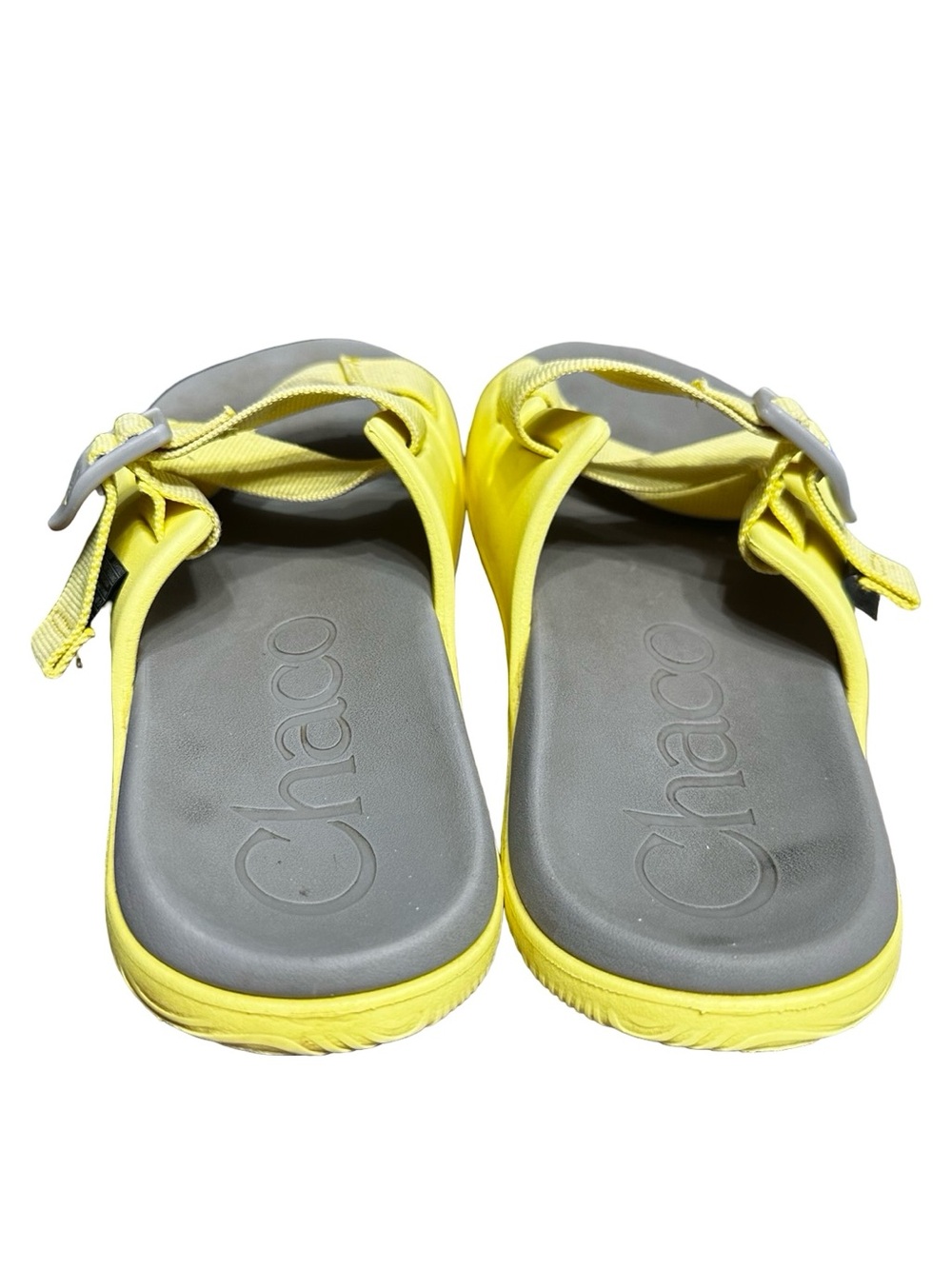 Chaco Yellow Slides Size 8 Slip On Strappy Sandals Hiking Casual Summer Boho - Picture 3 of 9
